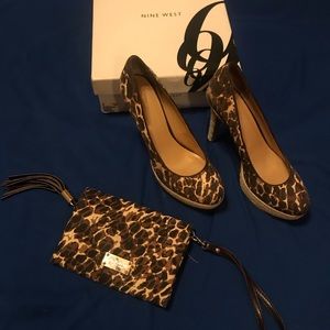 Animal Print Pumps with Matching Wristlet